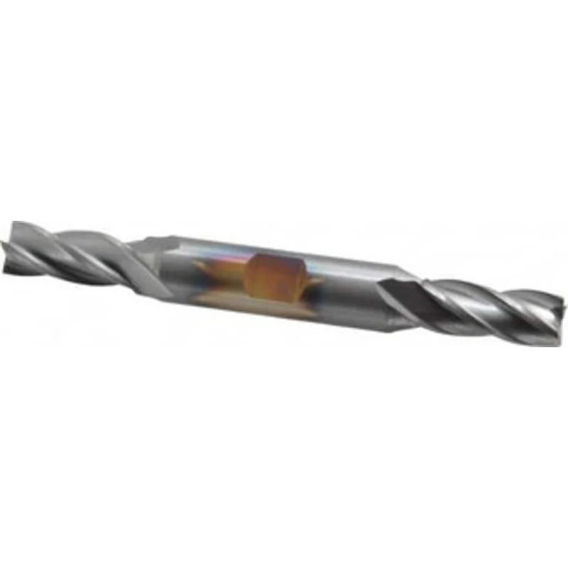 Cleveland 13/32, 1 LOC, 1/2 Shank Diam, 4-1/2 OAL, 4 Flute, High Speed Steel Square End Mill Double End, TiCN Finish,...